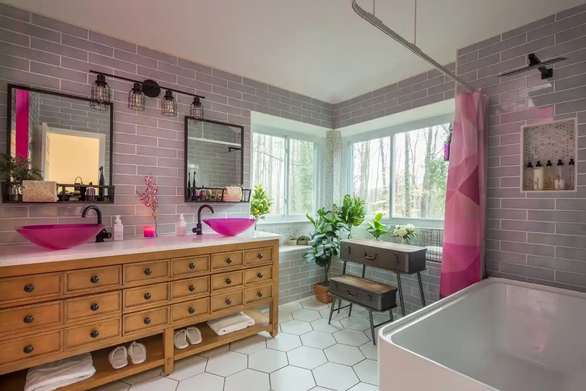 Bathroom renovation after water damage restoration in Timonium